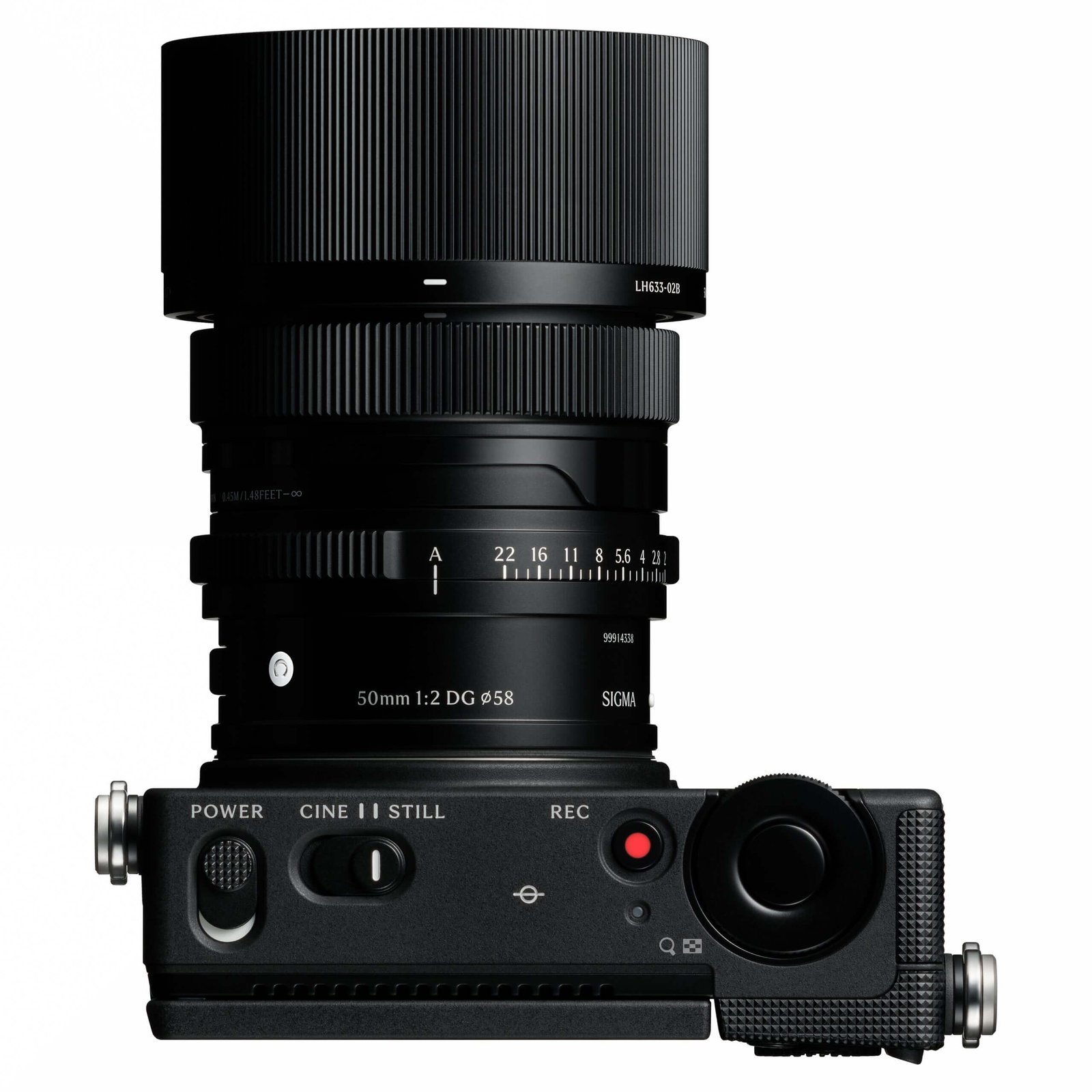 Top view of Sigma FP2 with 50mm lens
